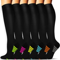 6 Pairs Compression Socks for Women & Men Circulation - Best Support for Nurses,Running,Athletic,Sports