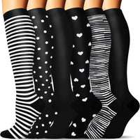 Ultimate 6 Pairs Compression Socks for Men & Women - Ideal Support for Nurses, Runners, and Athletes!