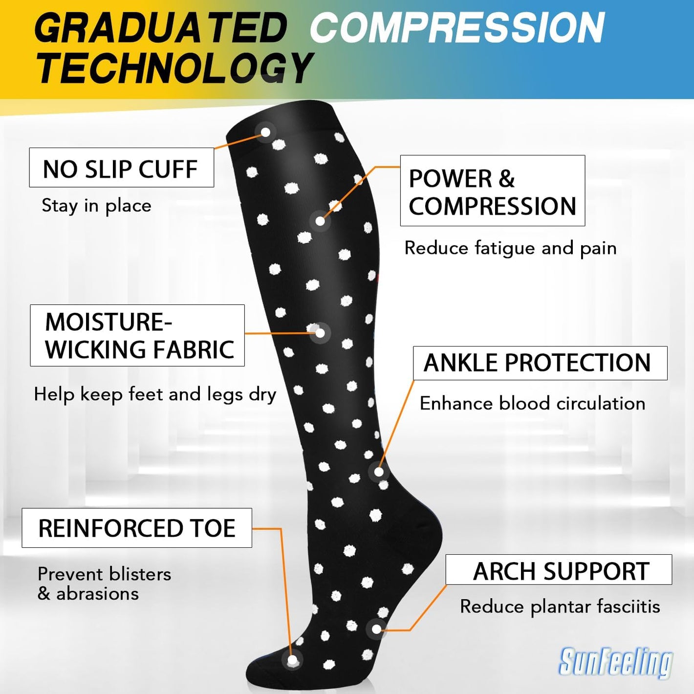 Ultimate 6 Pairs Compression Socks for Men & Women - Ideal Support for Nurses, Runners, and Athletes!