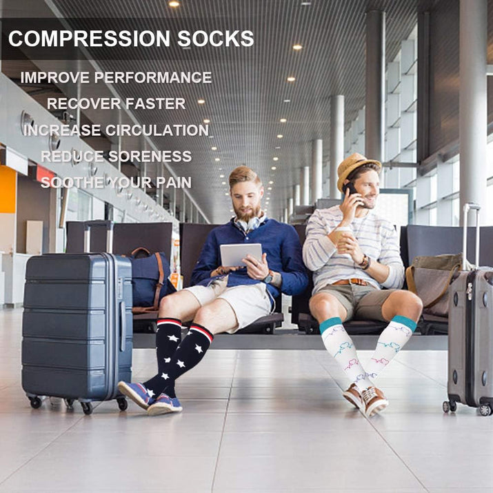 6 Pairs Compression Socks for Women & Men Circulation - Best Support for Nurses,Running,Athletic,Sports